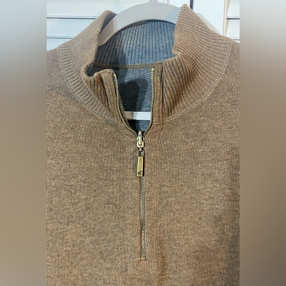 Banana Republic 1/4 Zip Sweater Men’s No Size  Brown/Gray Reversible See Descrip - Picture 2 of 5